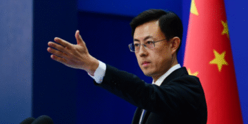 Guo Jiakun, Juru Bicara Kementerian Luar Negeri China dalam konferensi pers di Beijing.