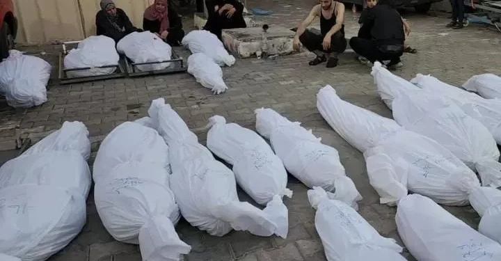 Deretan jenazah korban serangan Israel di Gaza
