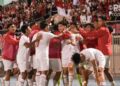 Selebrasi pemain Timnas Indonesia U-17 usai mencetak gol di Piala Kemerdekaan 2025