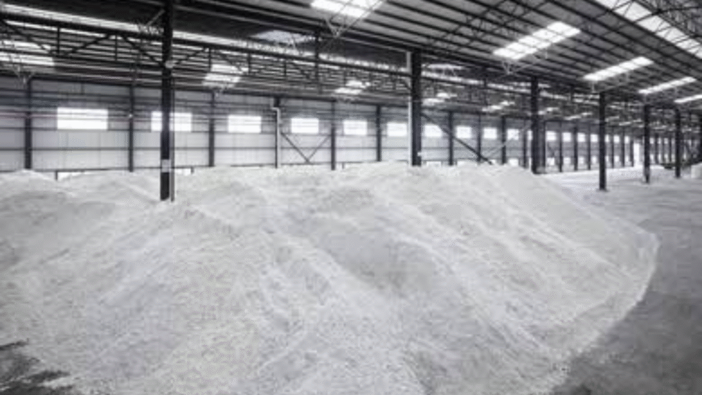 Tumpukan pulp kayu sebagai bahan baku utama pembuatan tisu toilet