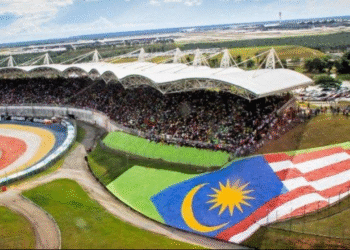 Valentino Rossi membalap di Sirkuit Sepang Malaysia pada musim 2021