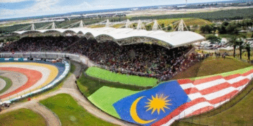 Valentino Rossi membalap di Sirkuit Sepang Malaysia pada musim 2021