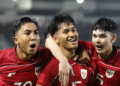 Pemain Timnas Indonesia U-17 merayakan gol ke gawang Uzbekistan pada Piala Kemerdekaan 2025 di Stadion Utama Sumatera Utara.