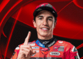Marc Marquez rayakan pole position pertama di MotoGP Hungaria bersama Ducati Lenovo di Balaton Park.