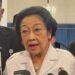 Megawati Soekarnoputri usai pengukuhan Paskibraka 2025 di Istana Negara Jakarta