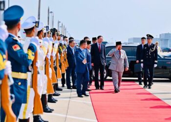 Presiden Prabowo Subianto disambut upacara kehormatan saat mengakhiri kunjungan kerja di Beijing, China.