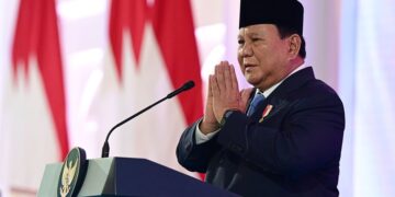 Presiden RI Prabowo Subianto saat menghadiri acara kenegaraan.