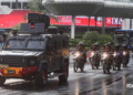 polisi patroli skala besar polda metro jaya di jakarta