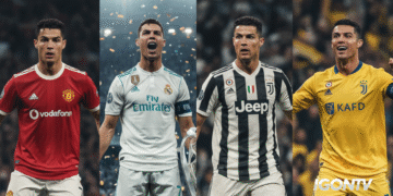 Cristiano Ronaldo mencetak 100 gol di empat klub berbeda: Manchester United, Real Madrid, Juventus, dan Al-Nassr