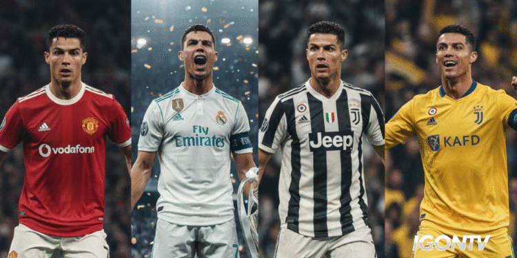 Cristiano Ronaldo mencetak 100 gol di empat klub berbeda: Manchester United, Real Madrid, Juventus, dan Al-Nassr